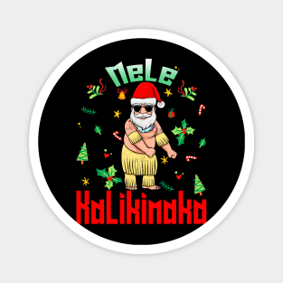 Mele Kalikimaka Christmas Santa Shaka Hawaii Magnet